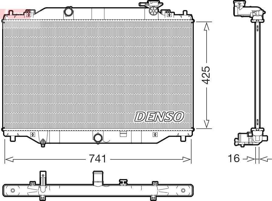 Denso DRM44053 - Radiator, engine cooling autospares.lv