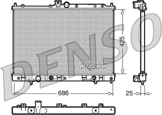 Denso DRM45030 - Radiator, engine cooling autospares.lv