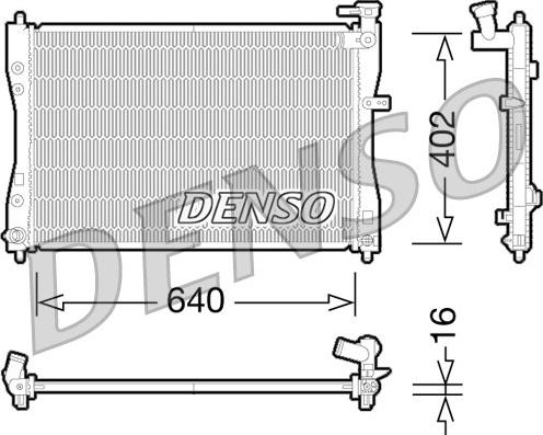 Denso DRM45033 - Radiator, engine cooling autospares.lv