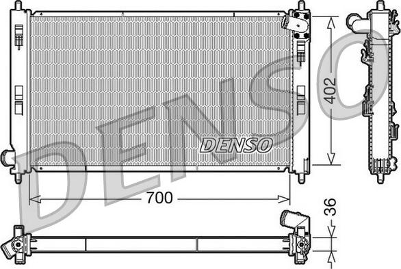 Denso DRM45029 - Radiator, engine cooling autospares.lv