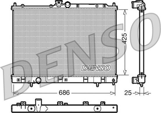 Denso DRM45028 - Radiator, engine cooling autospares.lv