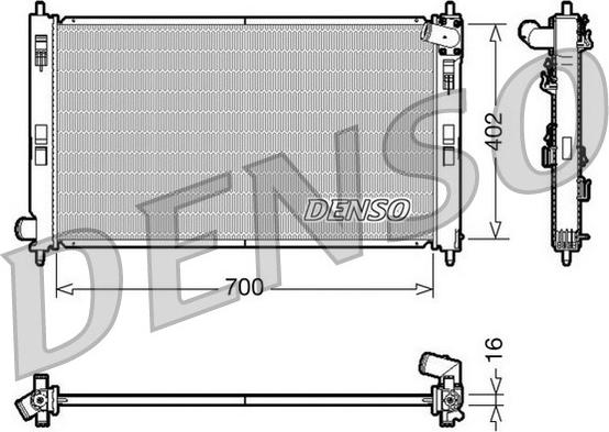 Denso DRM45023 - Radiator, engine cooling autospares.lv