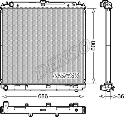 Denso DRM46041 - Radiator, engine cooling autospares.lv