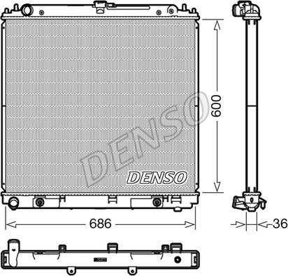 Denso DRM46042 - Radiator, engine cooling autospares.lv