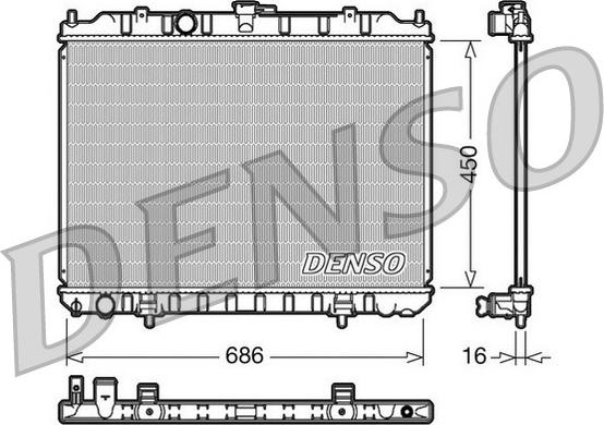 Denso DRM46004 - Radiator, engine cooling autospares.lv