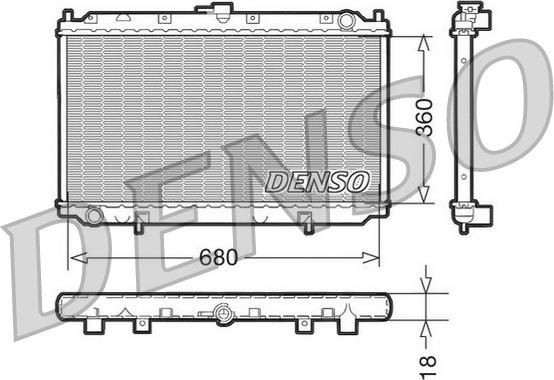 Denso DRM46011 - Radiator, engine cooling autospares.lv