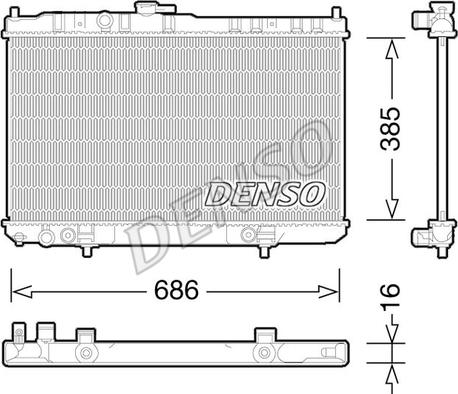 Denso DRM46035 - Radiator, engine cooling autospares.lv