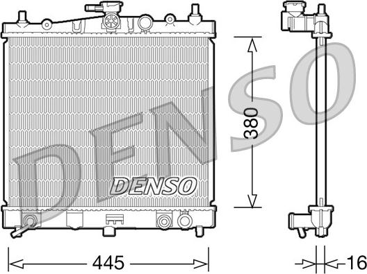 Denso DRM46036 - Radiator, engine cooling autospares.lv