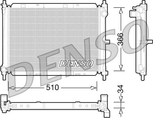 Denso DRM46038 - Radiator, engine cooling autospares.lv