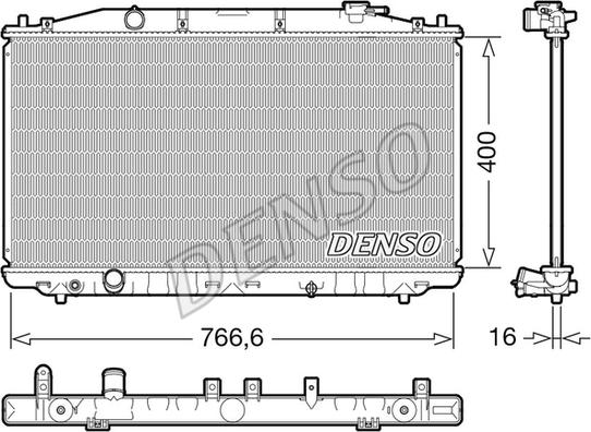 Denso DRM40051 - Radiator, engine cooling autospares.lv