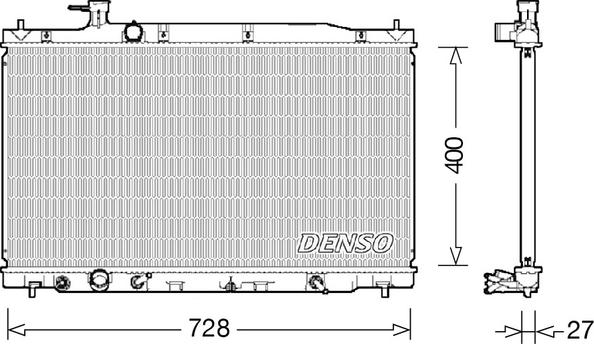 Denso DRM40033 - Radiator, engine cooling autospares.lv