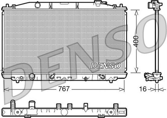 Denso DRM40025 - Radiator, engine cooling autospares.lv