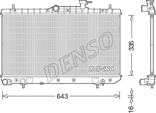 Denso DRM41014 - Radiator, engine cooling autospares.lv