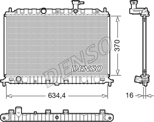 Denso DRM43009 - Radiator, engine cooling autospares.lv