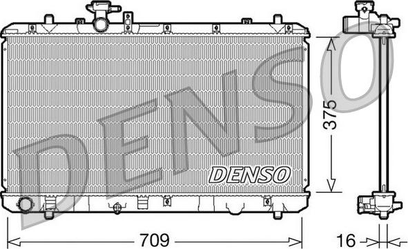 Denso DRM47023 - Radiator, engine cooling autospares.lv