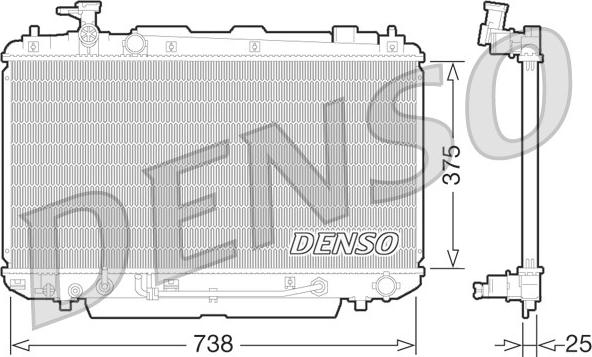 Denso DRM50064 - Radiator, engine cooling autospares.lv