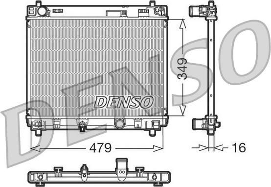 Denso DRM50004 - Radiator, engine cooling autospares.lv