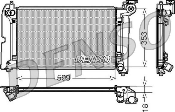 Denso DRM50010 - Radiator, engine cooling autospares.lv