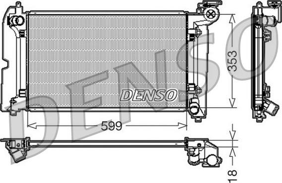 Denso DRM50011 - Radiator, engine cooling autospares.lv