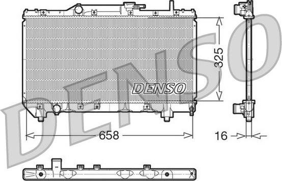 Denso DRM50028 - Radiator, engine cooling autospares.lv