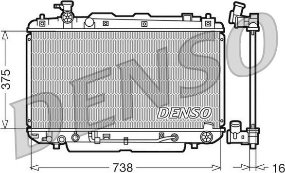 Denso DRM50022 - Radiator, engine cooling autospares.lv