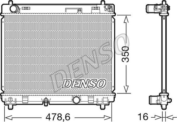 Denso DRM50104 - Radiator, engine cooling autospares.lv