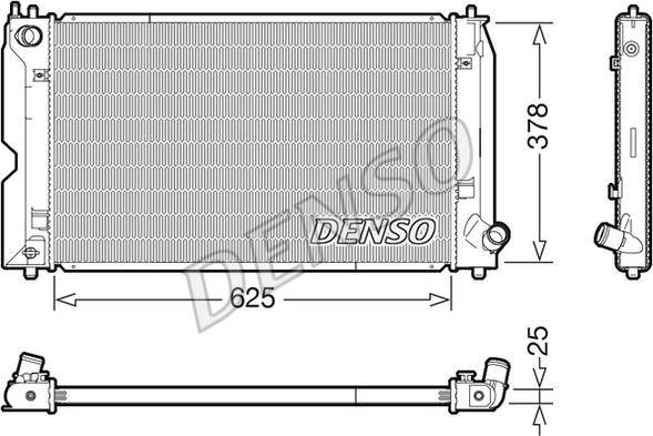 Denso DRM50119 - Radiator, engine cooling autospares.lv