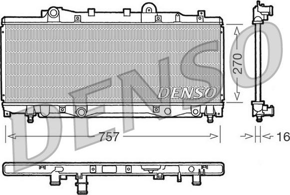 Denso DRM09094 - Radiator, engine cooling autospares.lv