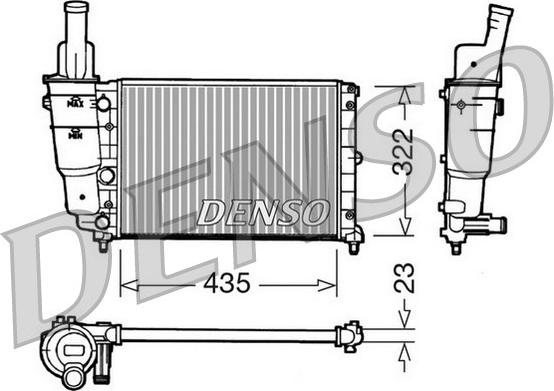 Denso DRM09095 - Radiator, engine cooling autospares.lv