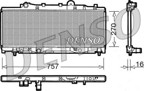 Denso DRM09090 - Radiator, engine cooling autospares.lv