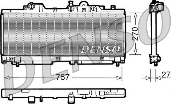 Denso DRM09091 - Radiator, engine cooling autospares.lv