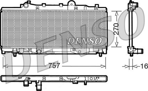 Denso DRM09092 - Radiator, engine cooling autospares.lv