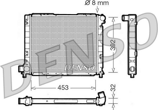 Denso DRM09052 - Radiator, engine cooling autospares.lv