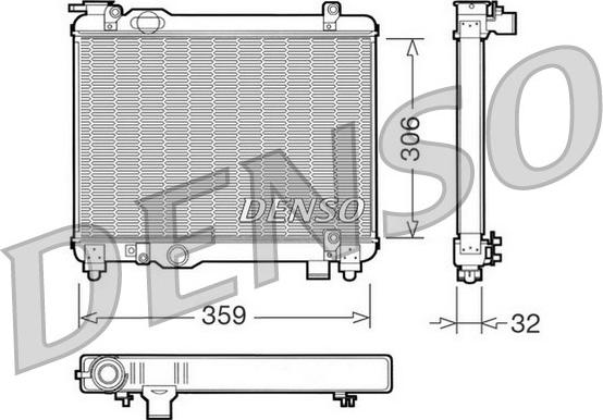 Denso DRM09082 - Radiator, engine cooling autospares.lv