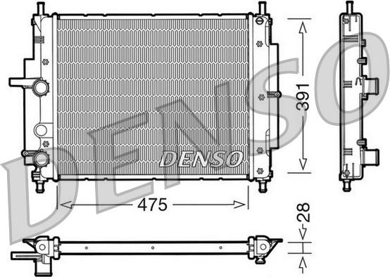 Denso DRM09036 - Radiator, engine cooling autospares.lv