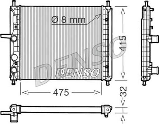 Denso DRM09030 - Radiator, engine cooling autospares.lv