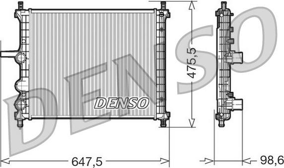 Denso DRM09038 - Radiator, engine cooling autospares.lv