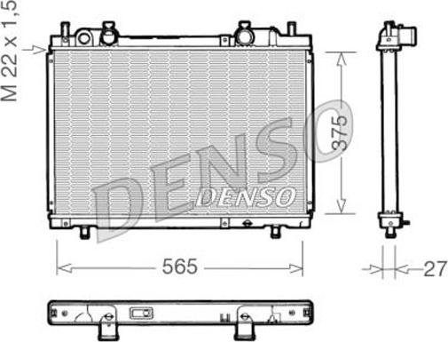 Denso DRM09025 - Radiator, engine cooling autospares.lv