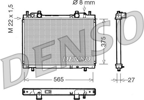 Denso DRM09026 - Radiator, engine cooling autospares.lv