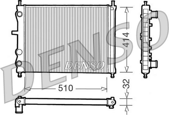 Denso DRM09020 - Radiator, engine cooling autospares.lv