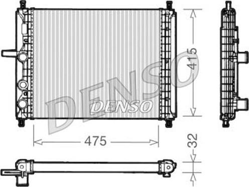 Denso DRM09027 - Radiator, engine cooling autospares.lv