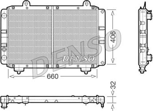 Denso DRM09070 - Radiator, engine cooling autospares.lv