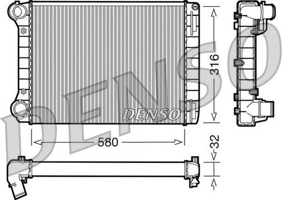 Denso DRM09101 - Radiator, engine cooling autospares.lv