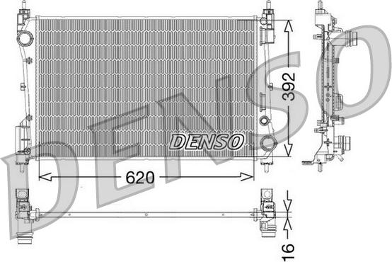 Denso DRM09114 - Radiator, engine cooling autospares.lv