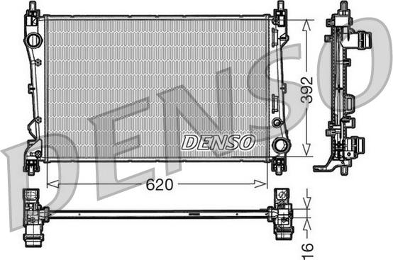 Denso DRM09113 - Radiator, engine cooling autospares.lv