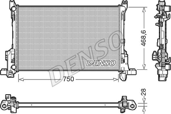 Denso DRM09175 - Radiator, engine cooling autospares.lv