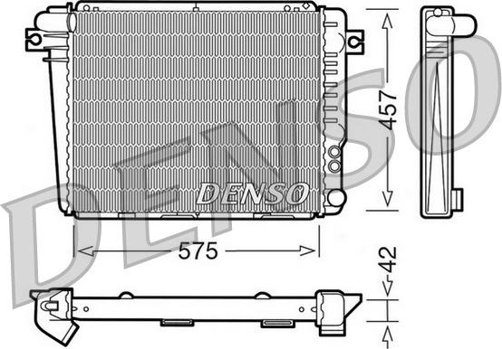 Denso DRM05050 - Radiator, engine cooling autospares.lv