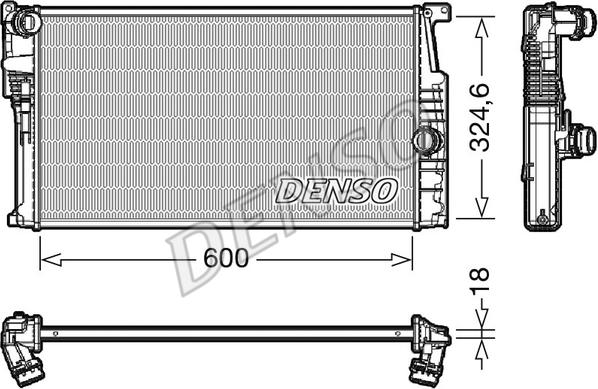 Denso DRM05017 - Radiator, engine cooling autospares.lv