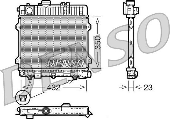 Denso DRM05028 - Radiator, engine cooling autospares.lv