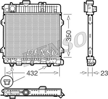 Denso DRM05027 - Radiator, engine cooling autospares.lv